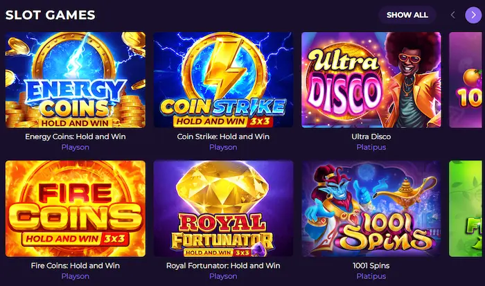 Astrozino Casino games